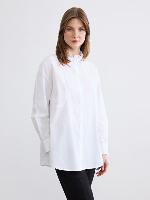 LCW STUDIO Hakim Yaka Poplin Oversize Kadın Gömlek Tunik - S6LO29Z8-Q6K