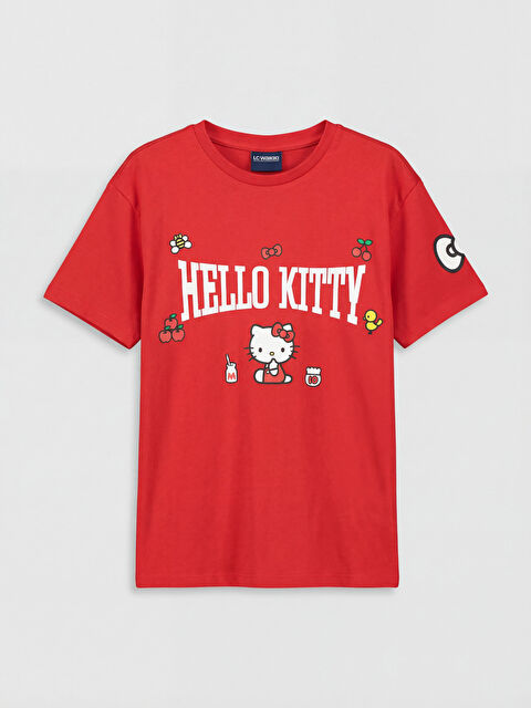 LCW Kids Bisiklet Yaka Hello Kitty Baskılı Kız Çocuk Tişört - S6LO36Z4-HBH