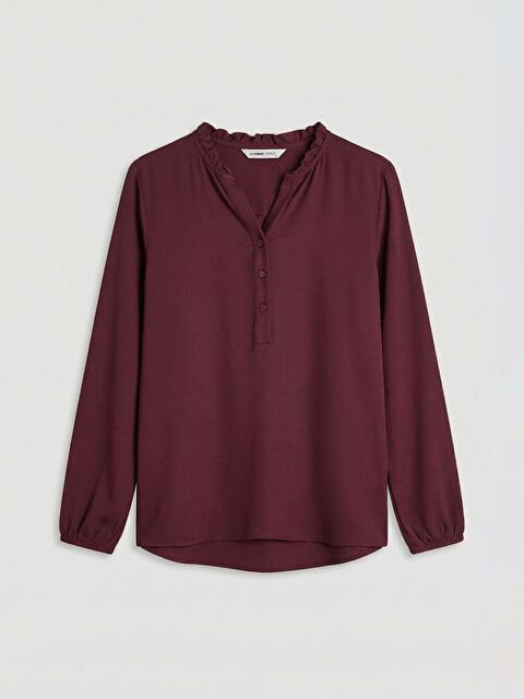 LCW Grace Fırfırlı Kaçık Yaka Bluz	 - S6LO60Z8-21P