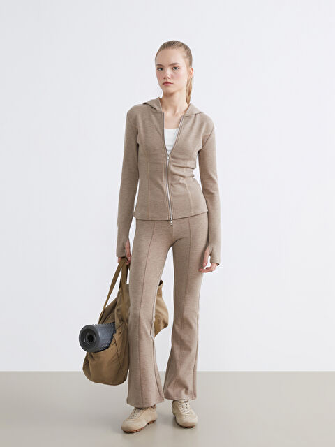 KOOR SPORT Beli Lastikli İspanyol Paça Kadın Spor Tayt - S6LO98Z8-RWK