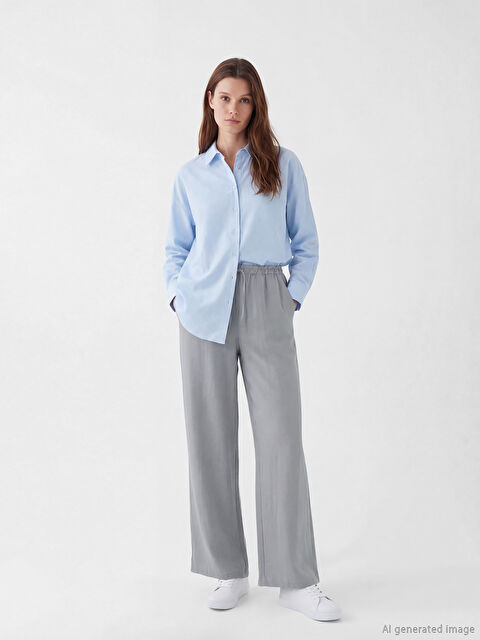 LCW Modest Beli Lastikli Geniş Paça Kadın Pantolon - S6LP13Z8-HFP