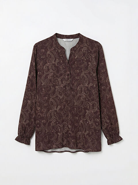 LCW Grace Kaçık Yaka Desenli Bluz - S6LP14Z8-LQV