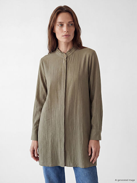 LCW Grace Fırfırlı Hakim Yaka Kadın Gömlek Tunik