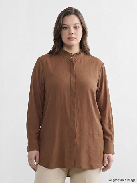 LCW Grace Fırfırlı Hakim Yaka Kadın Gömlek Tunik - S6LP44Z8-R1L