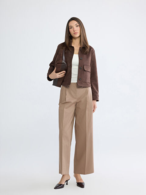 LCWAIKIKI Classic Loose Fit Geniş Paça Kadın Pileli Pantolon - S6LP58Z8-1D3