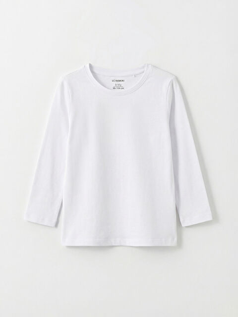 LCW ECO Bisiklet Yaka Uzun Kollu Kız Çocuk Tişört - S6LQ68Z1-J5E