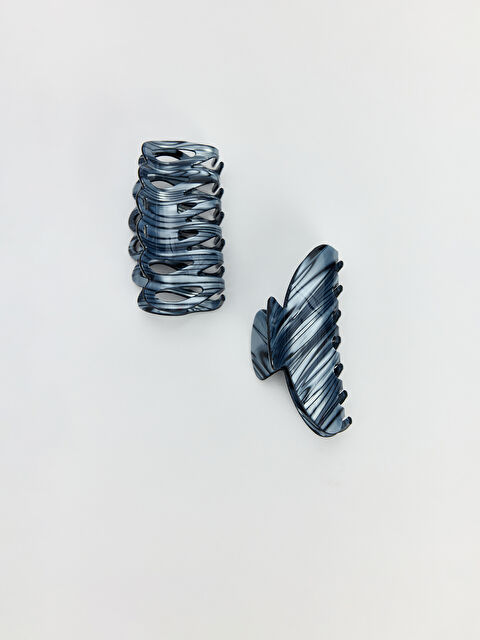 LCW ACCESSORIES Marble Patterned Women's Claw Clip 2 Pack - S6LQ89Z8-M0T