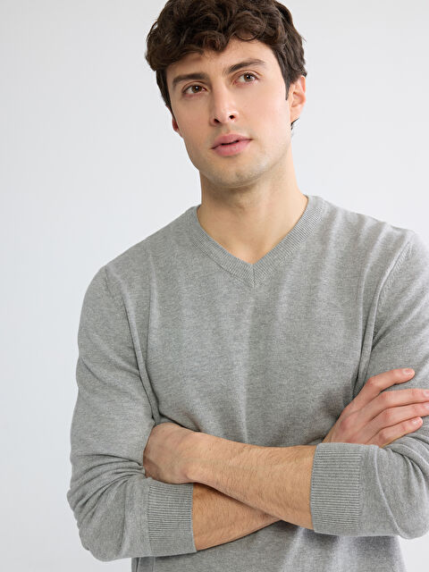 LCWAIKIKI Classic V Yaka Erkek Triko Kazak - S6LR15Z8-DLN