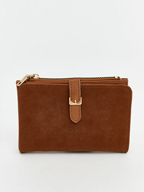 LCW ACCESSORIES Süet Görünümlü Kadın Cüzdan
