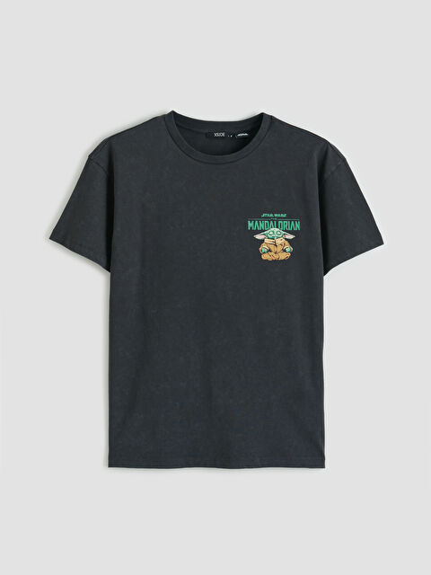 XSIDE Bisiklet Yaka The Mandalorian Baskılı Kadın Tişört - S6LR61Z8-VDL