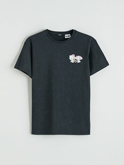 XSIDE Bisiklet Yaka Hello Kitty Baskılı Kadın Tişört - S6LR66Z8-VDL