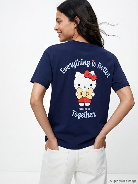 XSIDE Hello Kitty Baskılı Kadın Tişört - S6LR81Z8-CRP