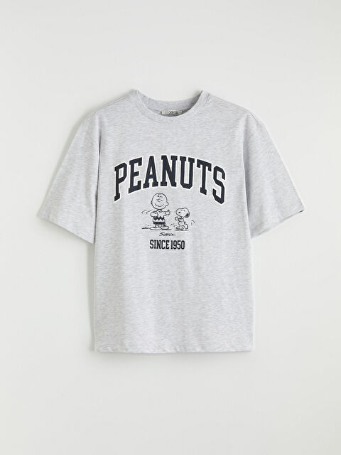 XSIDE Snoopy Baskılı Oversize Kadın Tişört - S6LS26Z8-CY9