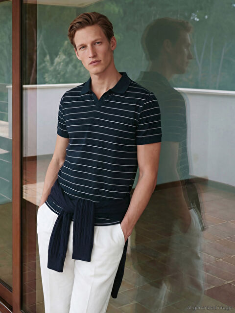 SOUTHBLUE Polo Yaka Çizgili Erkek Tişört