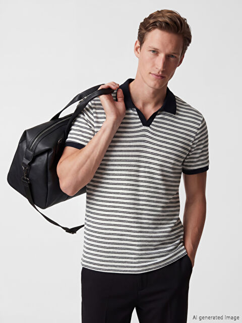 SOUTHBLUE Polo Yaka Çizgili Erkek Tişört