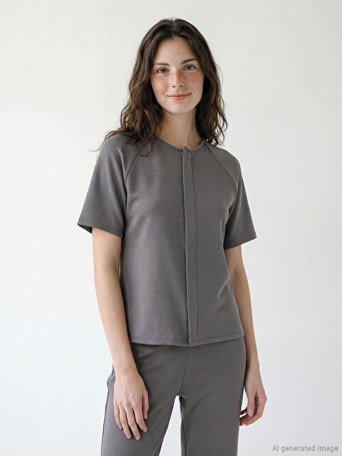 LCW Limitless Kolay Giyilebilir Önden Çıtçıtlı Kadın Tişört - S6LS61Z8-14K