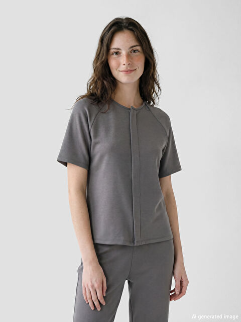 LCW Limitless Kolay Giyilebilir Önden Çıtçıtlı Kadın Tişört - S6LS61Z8-14K