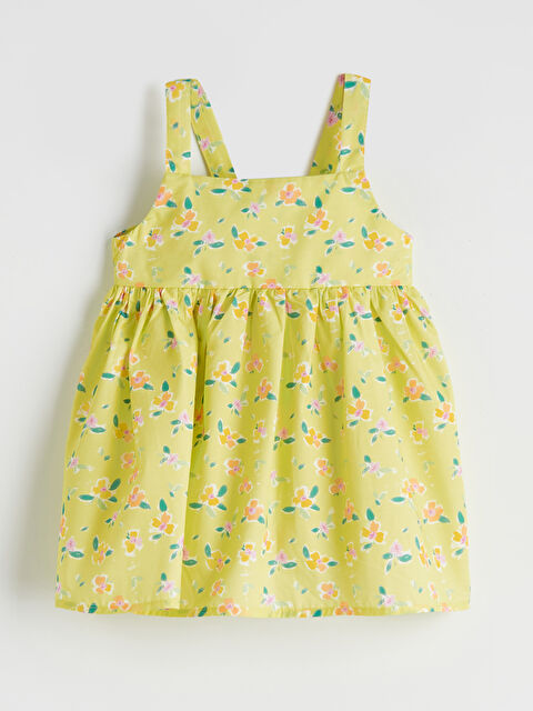 LC WAIKIKI Kare Yaka Çiçek Desenli Kız Çocuk Poplin Elbise - S6LS76Z1-LUG