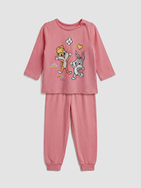 LCW Kids طقم بيجامة للبنات بطبعة لوني تونز - S6LT23Z1-QY6