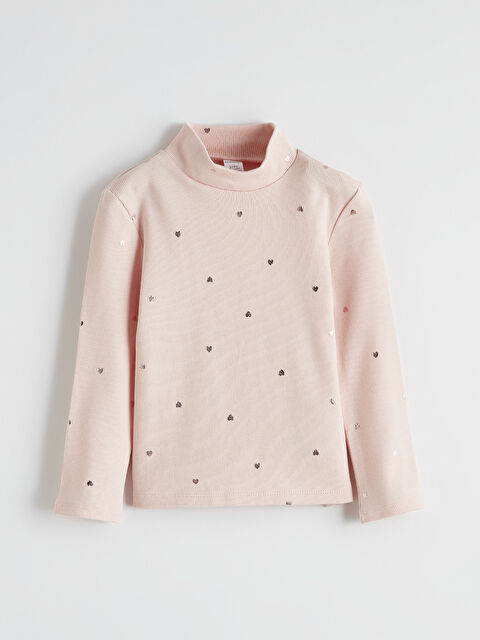 LCW Kids Balıkçı Yaka Desenli Kız Çocuk Tişört - S6LT24Z1-LT4