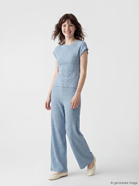 XSIDE Beli Lastikli Dokulu Kadın Pantolon - S6LT55Z8-1UE