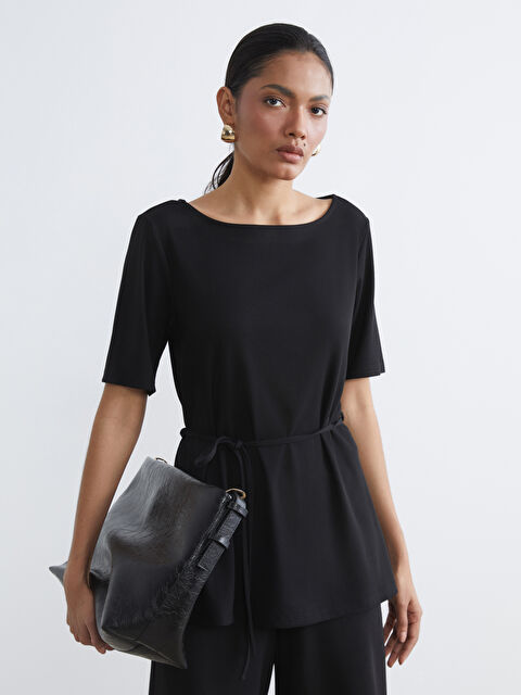 LCW ECO Bisiklet Yaka Bağlama Detaylı Bluz - S6LT62Z8-CVL