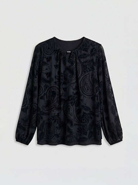 LCW Grace Bisiklet Yaka Desenli Bluz - S6LT68Z8-LQJ