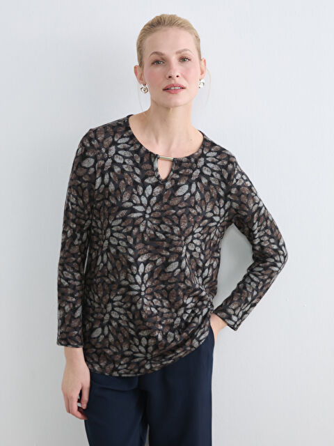 LCW Grace Bisiklet Yaka Çiçekli Bluz - S6LT72Z8-LQA