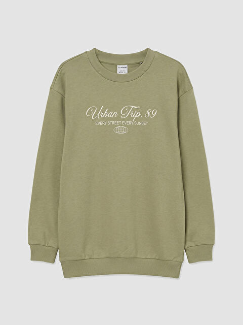 LCW Kids Bisiklet Yaka Baskılı Erkek Çocuk Sweatshirt - S6LT85Z4-3UN