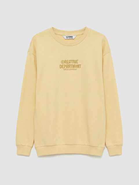 LCW Kids Bisiklet Yaka Baskılı Erkek Çocuk Sweatshirt - S6LT85Z4-3VV