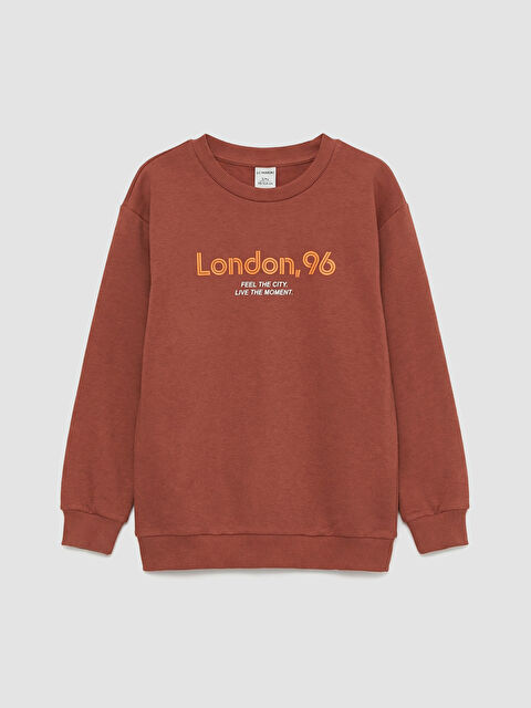 LCW Kids Bisiklet Yaka Baskılı Erkek Çocuk Sweatshirt - S6LT85Z4-3YA