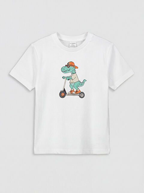 LCW Kids تي شيرت أولادي مطبوع بياقة دائرية