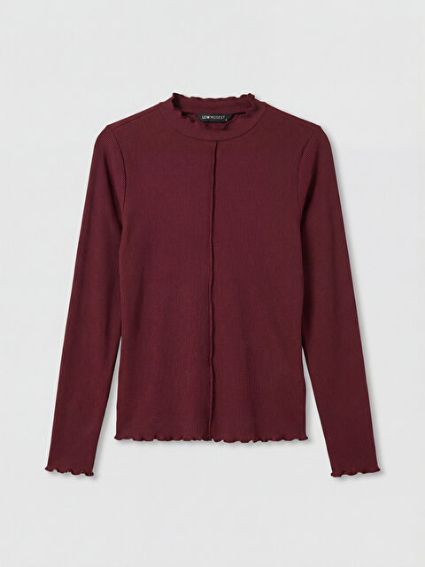 LCW Modest Fırfırlı Dik Yaka Kadın Body - S6LU43Z8-HMB