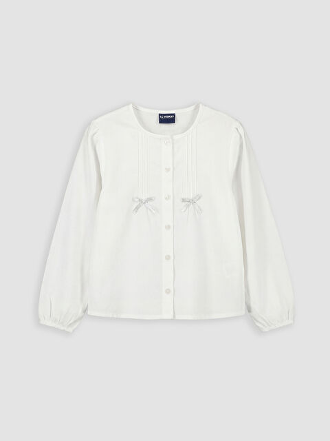 LCW Kids Fiyonklu Poplin Kız Çocuk Gömlek - S6LU75Z1-R9J