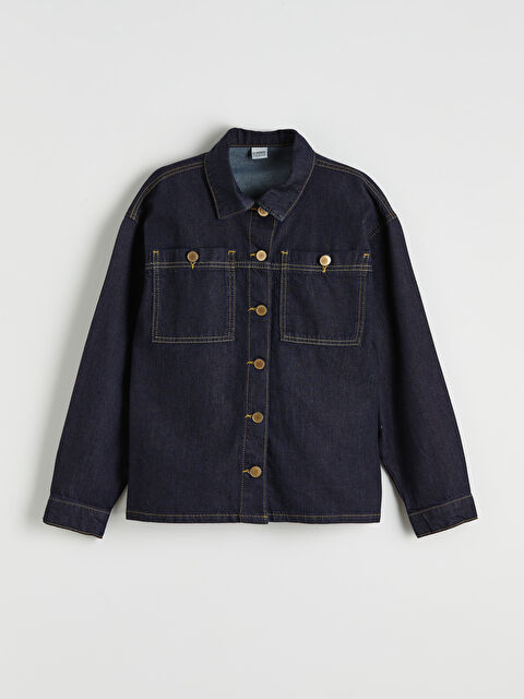 LCW Kids Uzun Kollu Kız Çocuk Jean Gömlek - S6LU88Z4-309