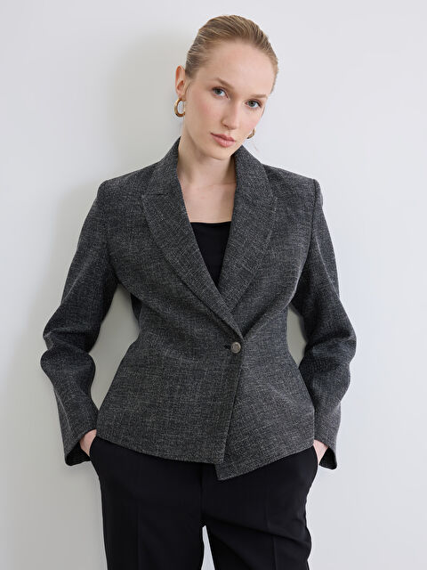 LCWAIKIKI Classic Kruvaze Yaka Dokulu Kadın Blazer Ceket - S6LV00Z8-CX7