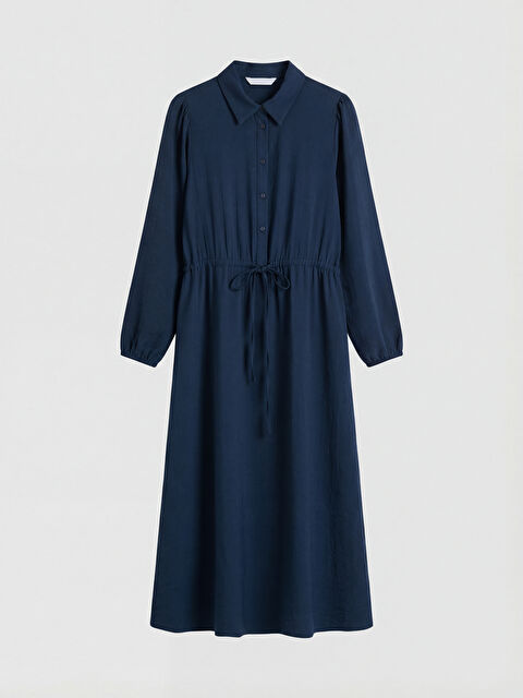 LCWAIKIKI Classic Gömlek Yaka Büzgülü Elbise - S6LV01Z8-R4J