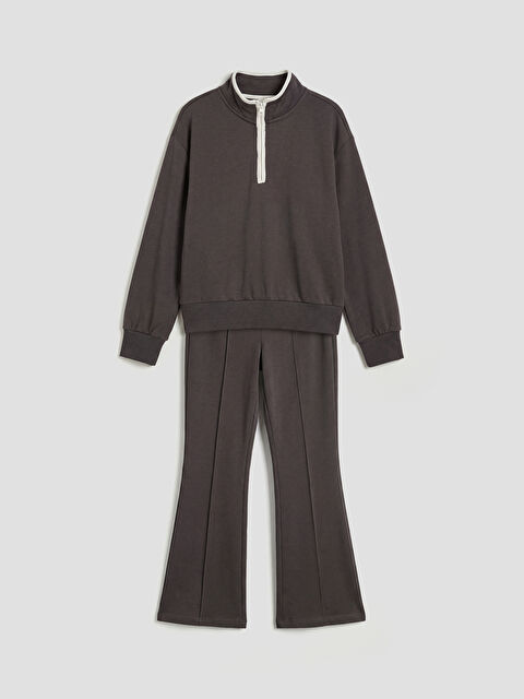 LCW Kids Dik Yaka Kız Çocuk Sweatshirt ve Tayt - S6LV43Z4-HEF