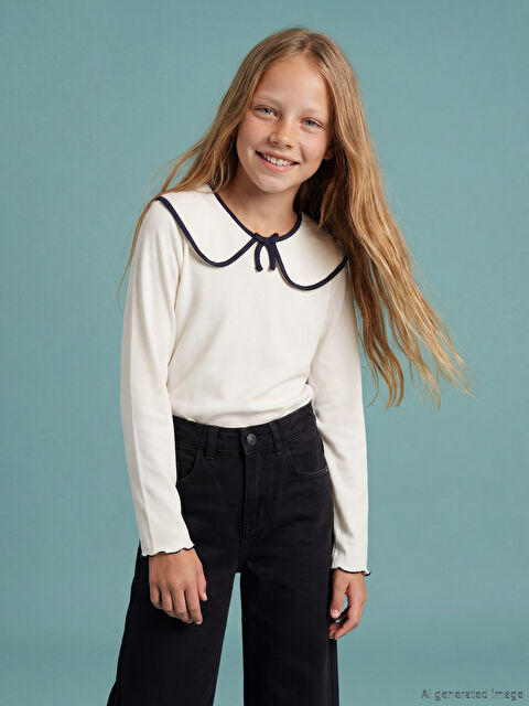 LCW Kids Bebe Yaka Kız Çocuk Tişört