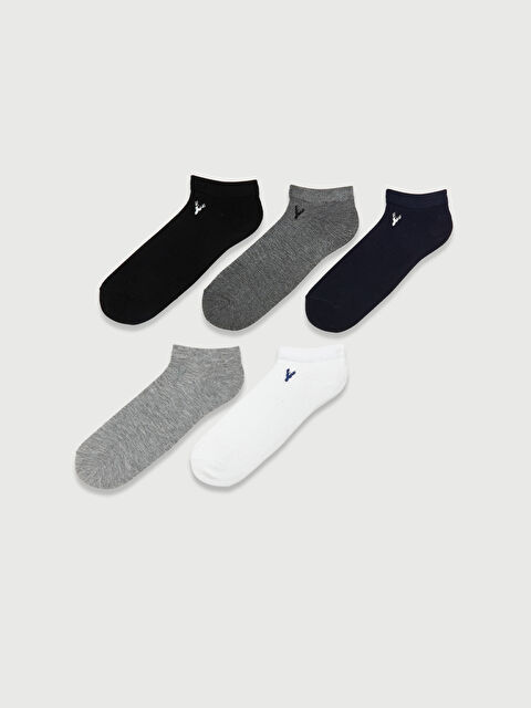 LCW ACCESSORIES Nakışlı Erkek Bambu Patik Çorap 5'li