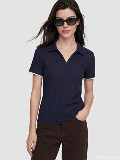 LCW Comfort Polo Yaka Kadın Tişört - S6M037Z8-HRZ