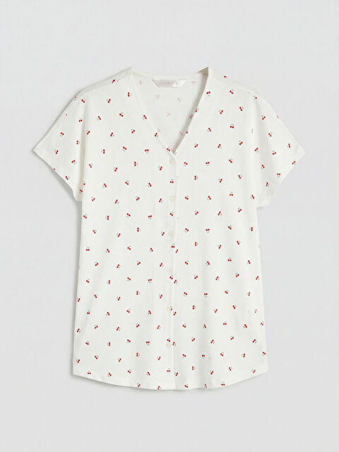 LCW DREAM Kiraz Desenli Kadın Pijama Üst - S6M134Z8-LRA