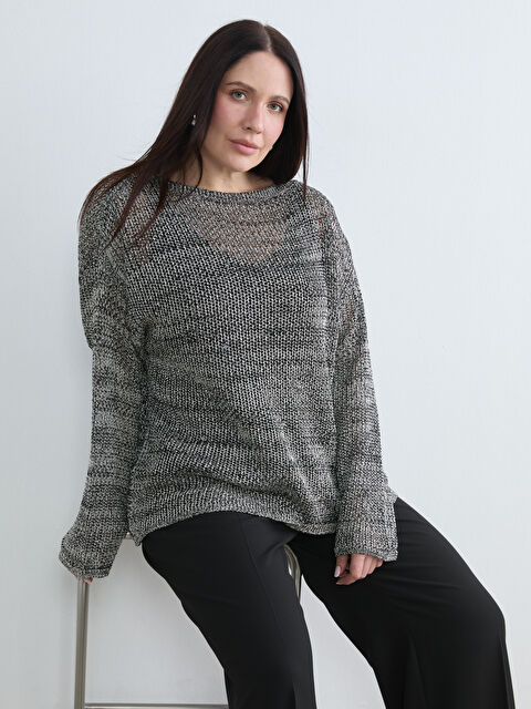 Soulife Bisiklet Yaka Ajurlu Kadın Triko Kazak	