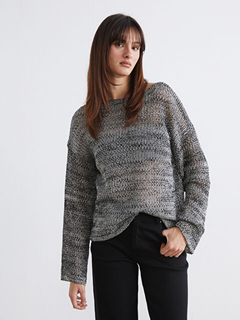 Soulife Bisiklet Yaka Ajurlu Kadın Triko Kazak	 - S6M156Z8-CUZ