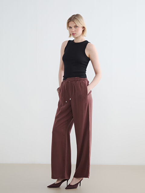 LCW Jeans Beli Lastikli Wideleg Kadın Jean Pantolon