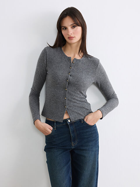 LCW Vision Bisiklet Yaka Kadın Hırka - S6M170Z8-D3A