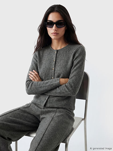 LCW Vision Bisiklet Yaka Kadın Hırka	 - S6M170Z8-D5D