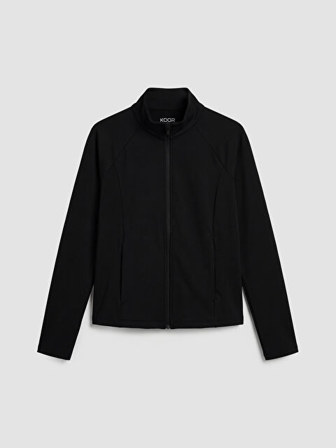 KOOR SPORT Dik Yaka Parmak Geçmeli Kadın Fermuarlı Sweatshirt - S6M174Z8-CVL
