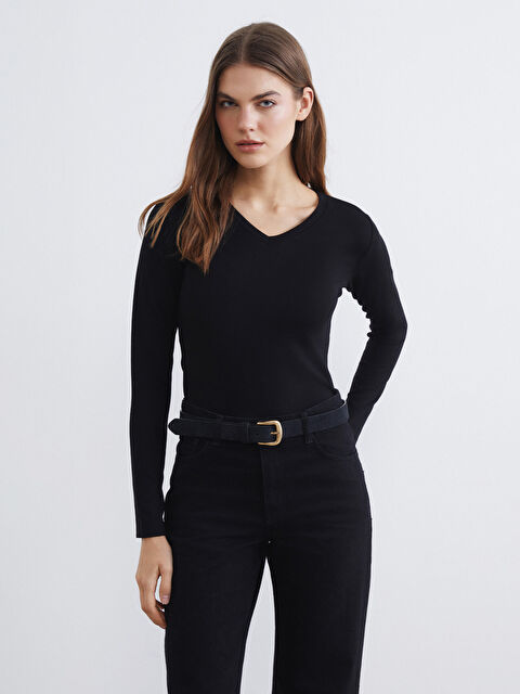 LCWAIKIKI Classic V Yaka Kadın Body - S6M177Z8-CVL