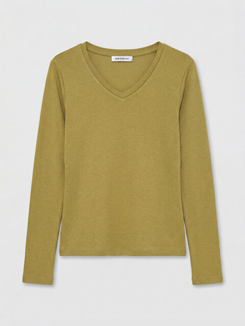 LCW EVERYDAY V Yaka Kadın Body - S6M177Z8-GBK